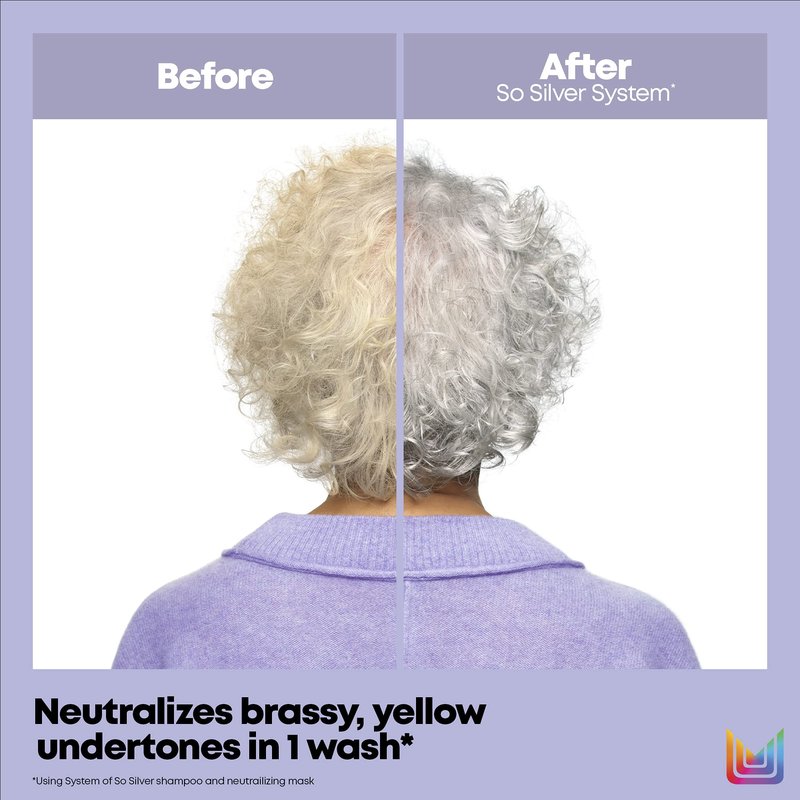 MATRIX Total Results So Silver Color Depositing Purple Shampoo For Neutralizing Yellow Tones | Tones Blonde & Silver Hair | For Color Treated Hair