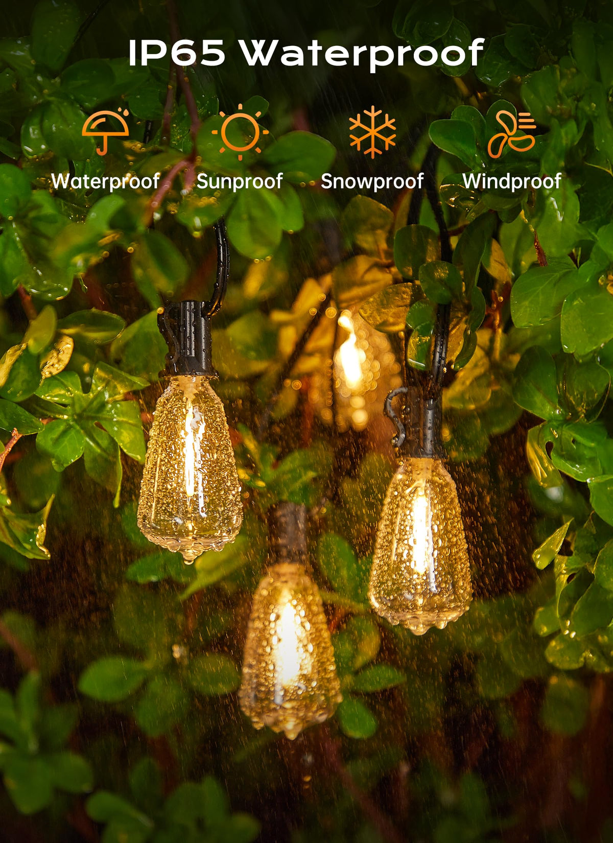 Minetom 100FT Outdoor String Lights with Remote, ST38 Patio Lights Dimmable