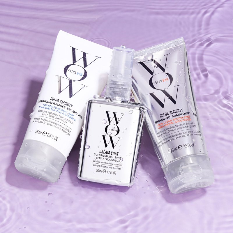 COLOR WOW Dream Smooth Travel Kit – Includes Shampoo, Conditioner and Dream Coat – Get the silky, liquidy, glossy texture of your dreams and defy humidity for days, everywhere you go