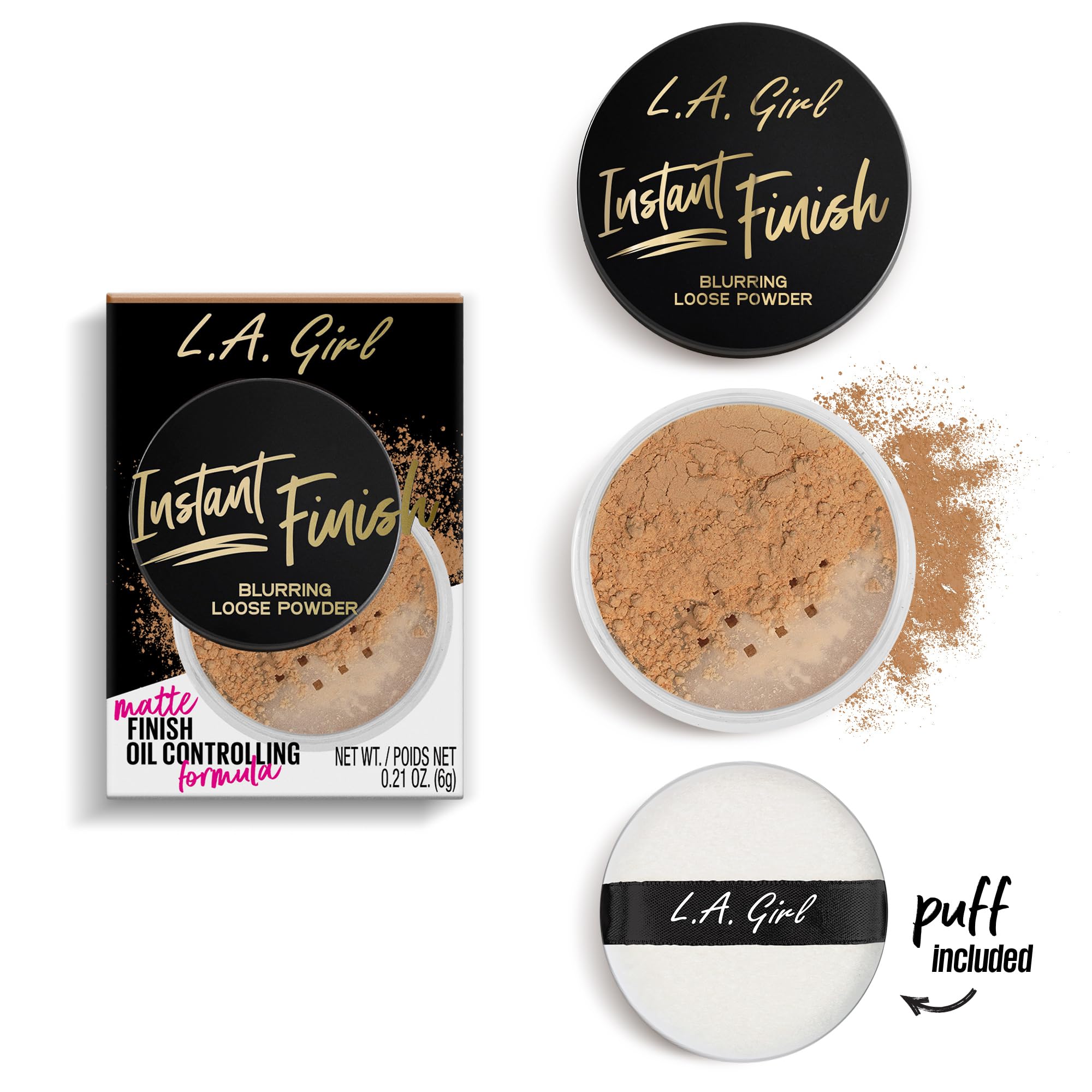 L.A. Girl Instant Finish Blurring Loose Powder, Medium GLP731