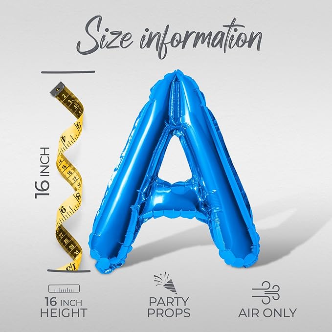 Letter Balloons - LETS GET SPICY 16" Inch Alphabet Letters Foil Mylar Balloon Bachelorette Party Banner (Blue)