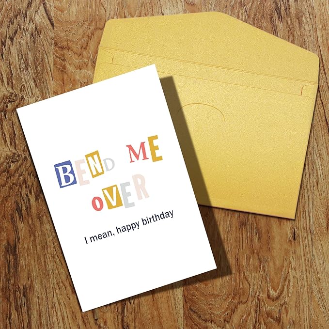 Qiliji Naughty Birthday Card for Him, Funny & Happy Birthday Card for Her
