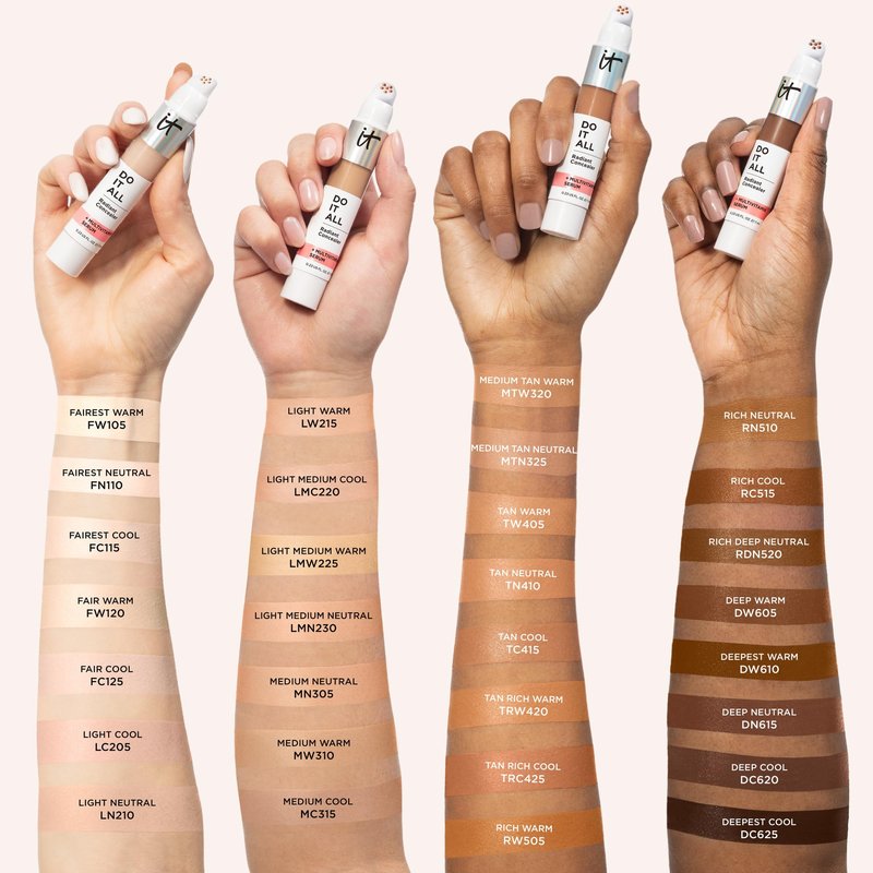 IT Cosmetics Do It All Radiant Concealer ­­– Makeup Concealer – Hydrate & Brighten – Creaseless Medium Coverage & Radiant Finish ­­– Niacinamide & Hyaluronic Acid - Light Medium Neutral, 0.2 Fl Oz
