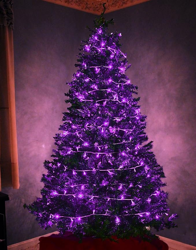 Christmas String Lights Purple - 25m/82ft 220 LEDs 8 Modes Memory Function End-to-End Extendable Plug in Waterproof Inside/Outside Fairy Tree Lights for Patio Home Indoor Outdoor Halloween Decorations