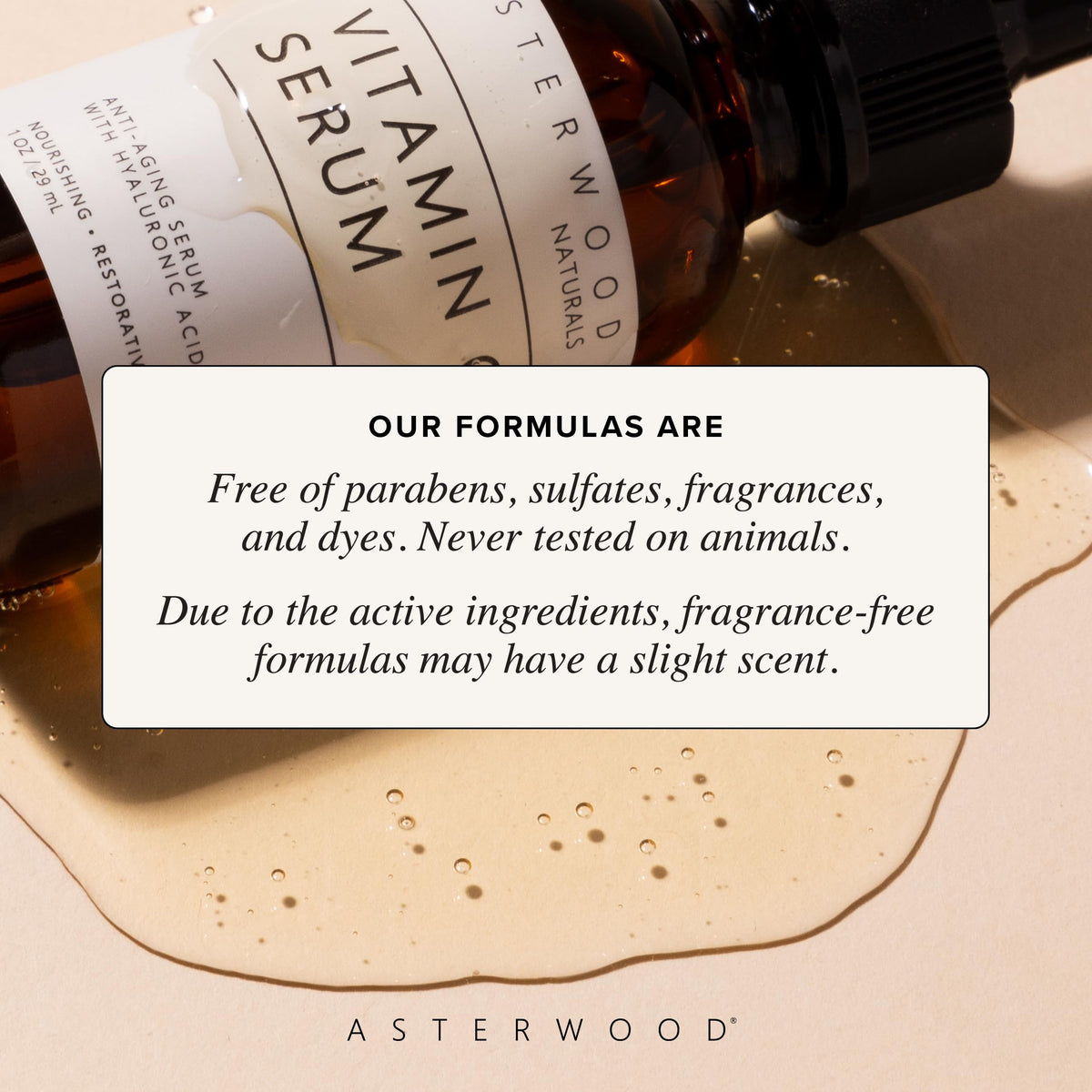 Asterwood Vitamin C Face Serum – with Hyaluronic Acid – Smoothing, Hydrating, Helps Support Healthy-Looking Skin Smoothness – Fragrance-Free – 8 Fl Oz