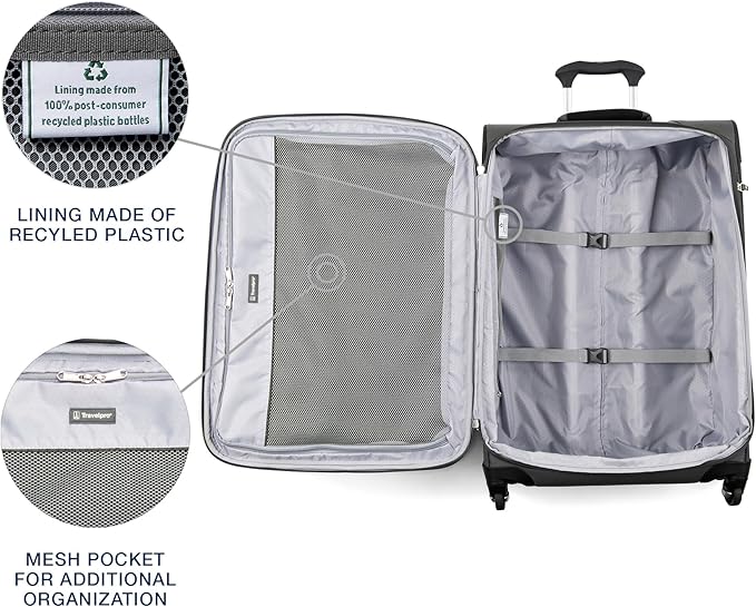 Travelpro Maxlite 5 Softside Expandable Luggage with 4 Spinner Wheels, Lightweight Suitcase, Men and Women, Shadow Grey, 2-Piece Set (21/29)