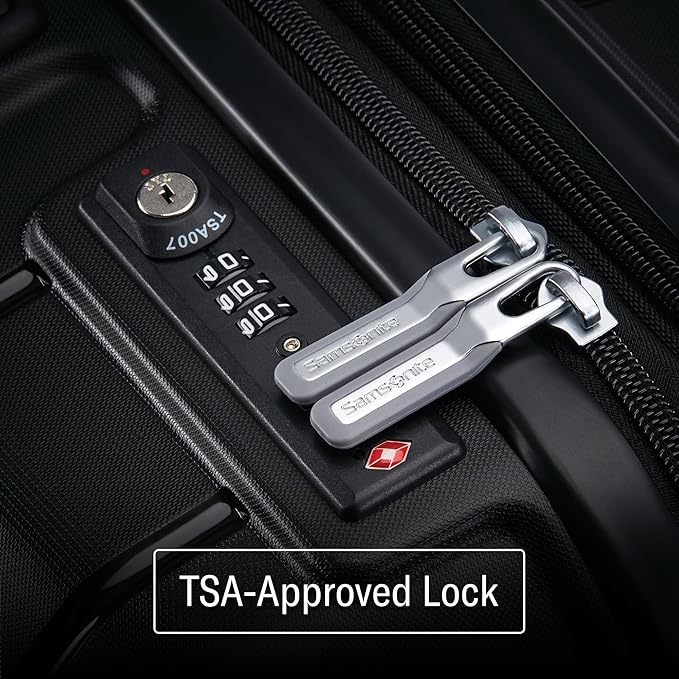 Samsonite Freeform Medium Luggage with Dual 360° Spinner Wheels - Checked Suitcase - TSA Lock, Airline-Approved - Lightweight Durable Polypropylene Expandable Hardshell - White/Grey