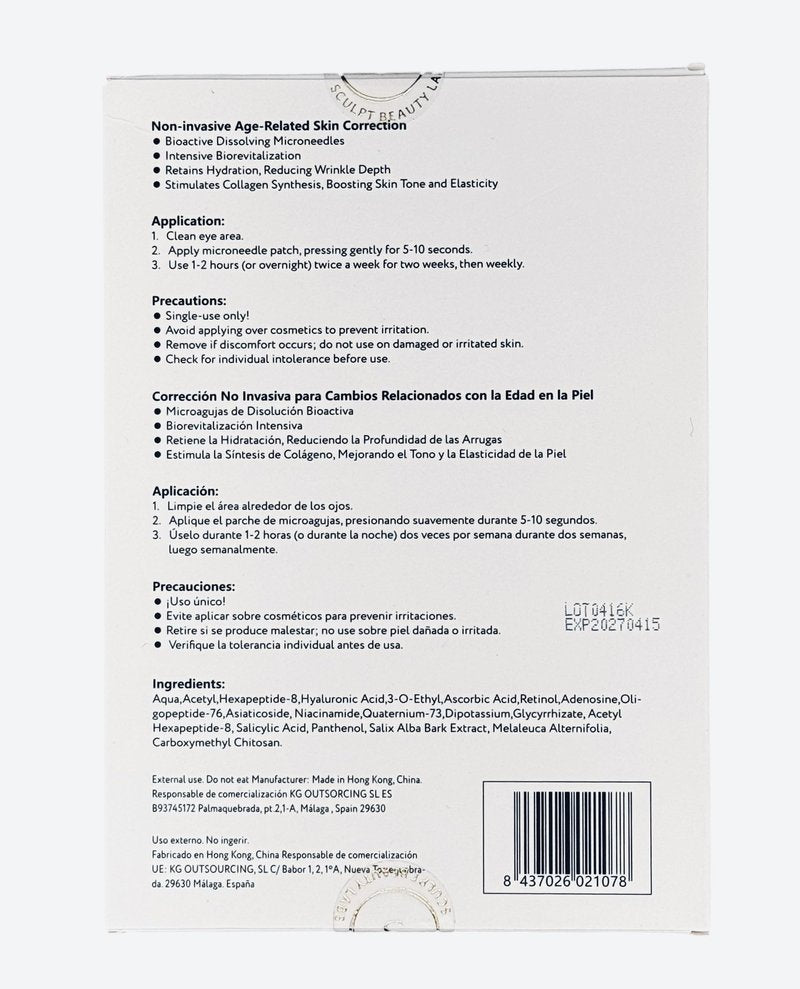 S SCULPT BEAUTY LABS Nano Needling Eye Patches rejuvenate and refresh the delicate skin around your eyes. Infused with 2000 ultra-fine nano needles for enhanced absorption and effective results.