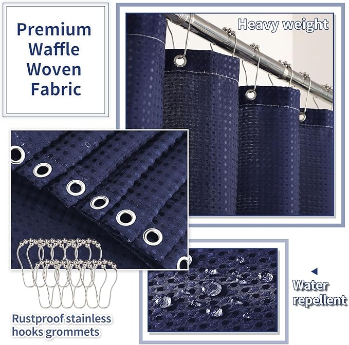 26PC Bathroom Accessories Set - Gorgeous Blue Bathroom Set, Bathroom Accessory Set, Blue Shower Curtain Set with Bathtub Mats for Shower Tub