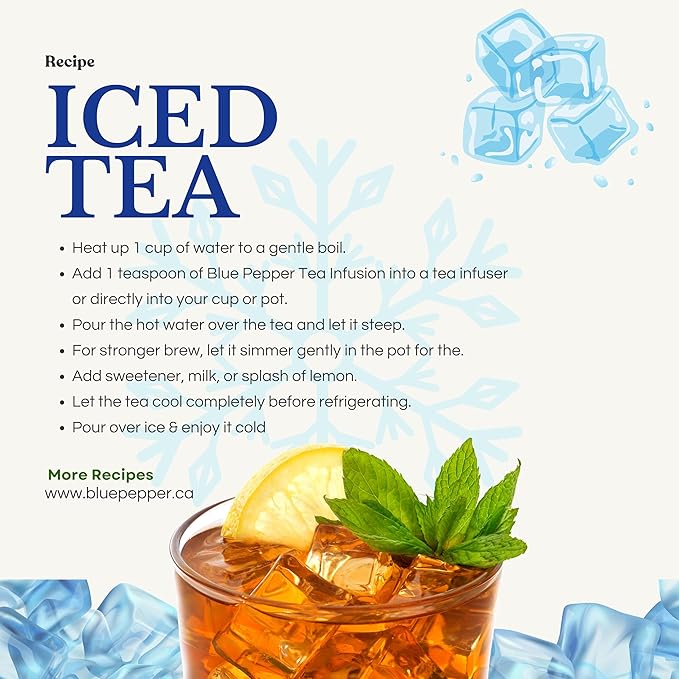 Blue Pepper Zen Ashwagandha Tea Infusion Blend - 60g | All-Natural, No Preservatives | Small Batch Crafted | Caffeine Free