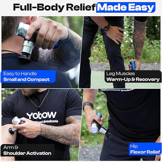 The Therapeutic Mini Massage Pistol with Portable Carrying Case, 4 Massage Speeds, 6 Colors | Fast USB Type C Charging | Massage Tool for Pain Relief | Stylish and Powerful Massage Gun