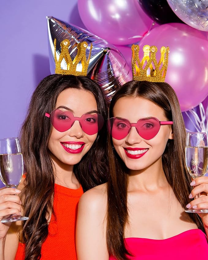 Frienda 8 Pairs Heart Shaped Sunglasses for Women Rimless Heart Glasses Candy Color Sunglasses for Party Favor