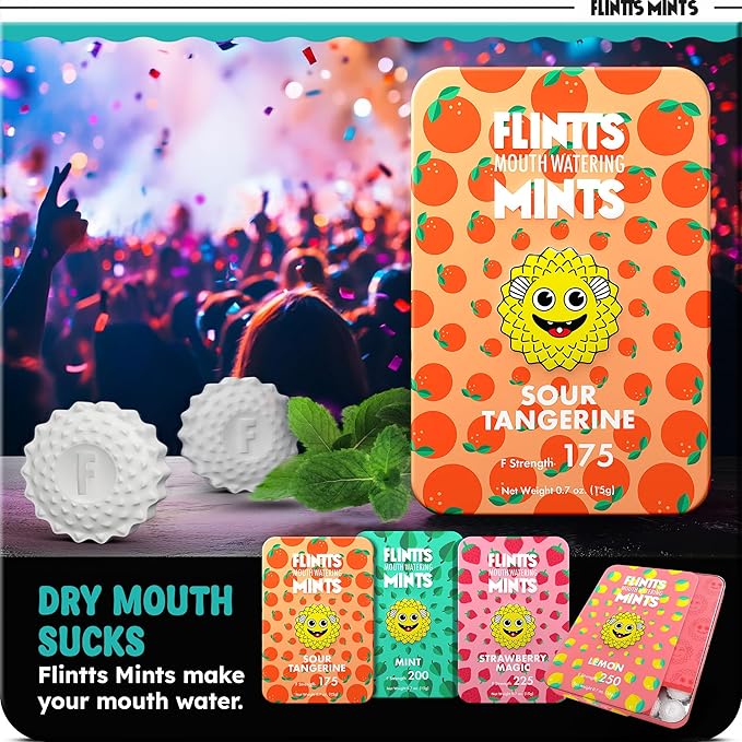 Flintts Mints Starter Pack – Sugar Free Mouthwatering Mints for Dry Mouth Relief & Freshness – Vegan Oral Health Support with Sparkle Effect – Pocket Travel Saliva Substitute, Lozenges Alternative, Starter Pack (Starter Pack)