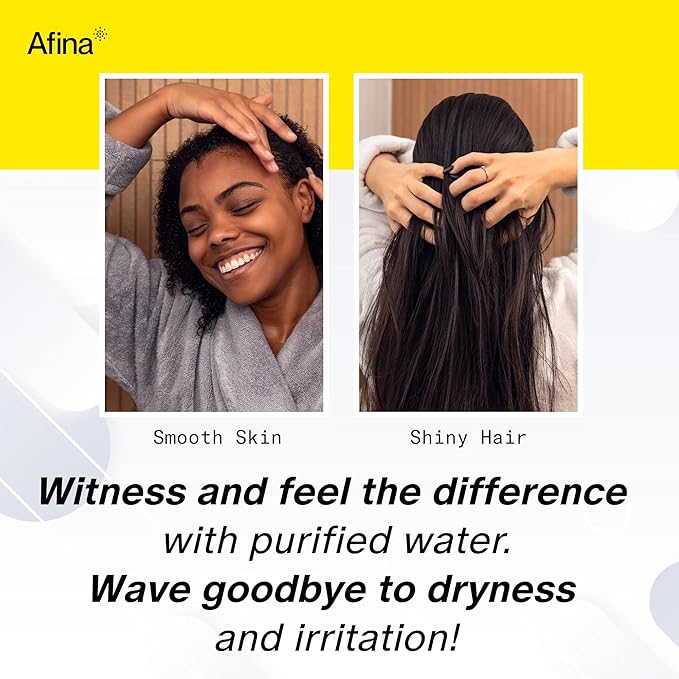 Afina Filtered Shower Head, Shower Filter for Hard Water | Improves Skin & Hair by Removing Chlorine & Toxic Chemicals from Hard Water | High Pressure Shower Filter Head Water Filter (Matte Black)