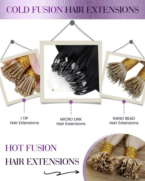 LaaVoo Micro Bead Hair Extensions Real Human Hair Highlight Micro Loop Hair Extensions Light Brown Highlighted with Platinum Blonde 50g 50s 20 Inch