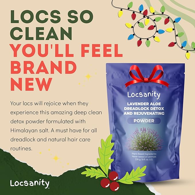 Locsanity Dreadlock Hair Scalp Detox - Deep Clean Dreadlock Powder, Cleansing Conditioner - Natural Hair Cleanser for Build Up - ACV Alternative, Loc Care and Maintenance Products