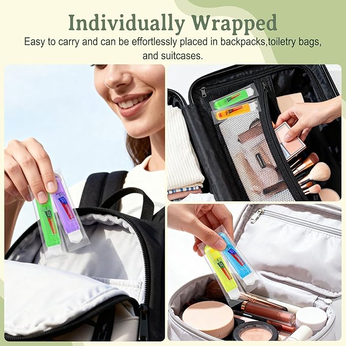 Travel Toothbrush, Toothbrush and Toothpaste Travel Set, Individually Packaged, Includes Storage Case, Foldable Design, 5 Colors, Ideal for Business Trips, and Hotels (100-PACK)