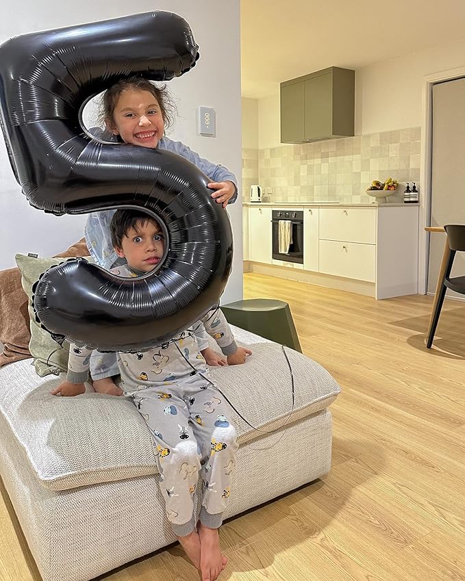 25 Balloon Number, Black Number 25th Birthday Balloons 40 Inch, 25 or 52 Years Old Black Birthday Decorations for Men Women, 25th Anniversary Decorations