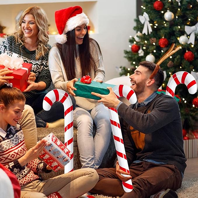 3pcs 35 Inch Inflatable Christmas Candy Cane for Christmas Decorations, Outdoor Holiday Decorations by QIFU