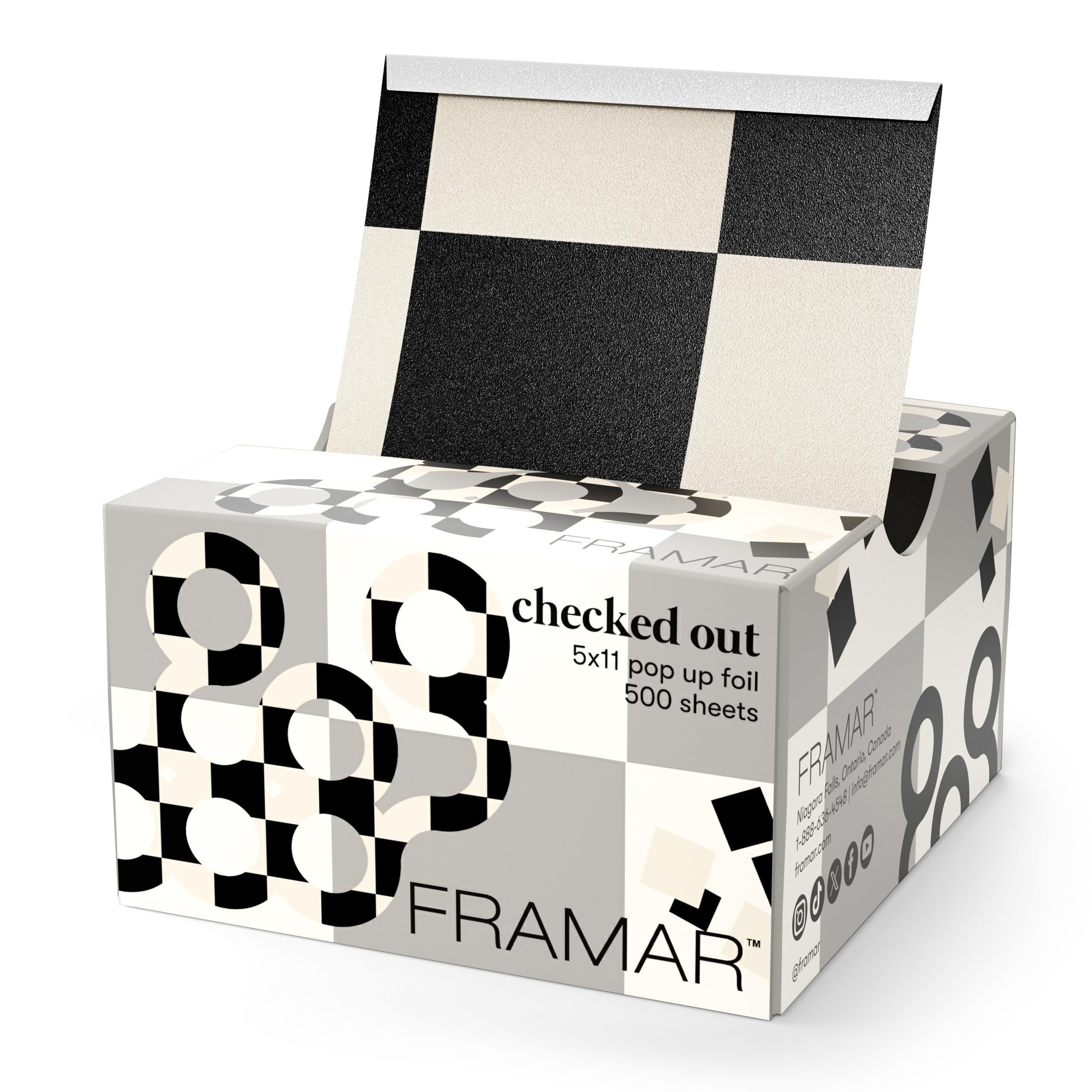 FRAMAR Checked Out Hair Foil – Hair Foils For Highlighting, Pop Up Foil For Hair Highlighting, Salon Foils For Hair Highlighting Kit, Long Hair Foils For Bleach, Salon Foils For Hair Stylist – 500