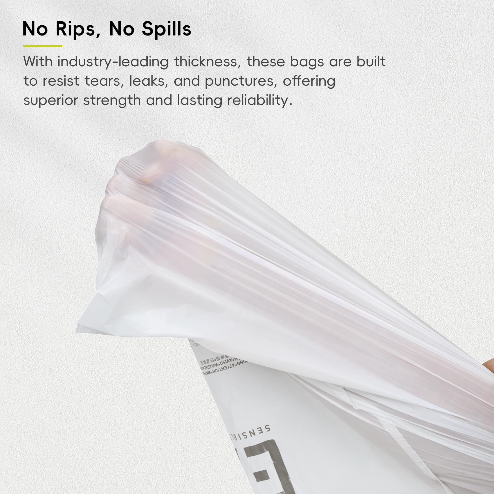 EKO 21 Gallon / 50-90 Liter, 60 Count Drawstring Trash Bags, Extra-Strong Garbage Bags, Lavender Scent with Continuous Odor Control, Easy-Dispense Roll for Kitchen and Household Use, Code G, White