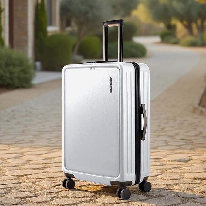 TRAVELARIM Luggage Sets 2 Piece, 24 Inch Suitcase and 28 Inch Luggage with Spinner Wheels, Durable Hard Shell Suitcase Set, Expandable Travel Suitcases with Wheels, White