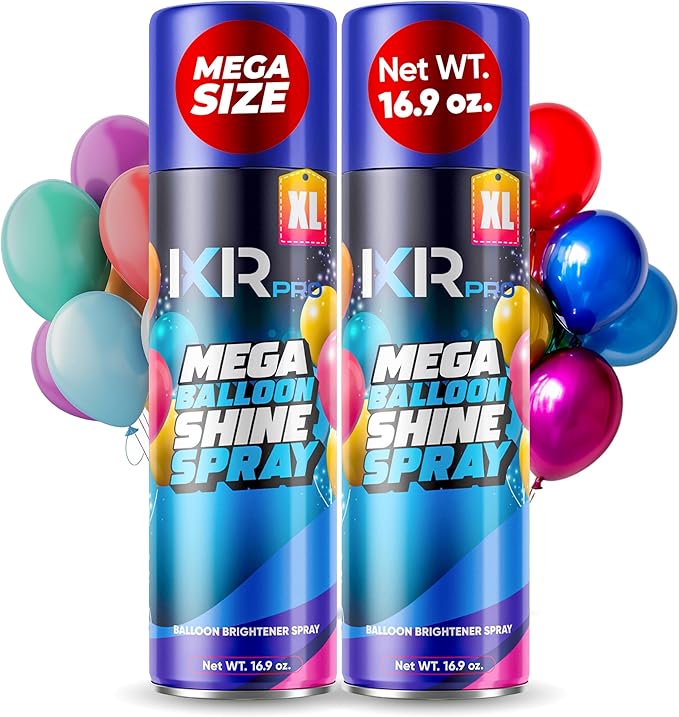 Balloon Shine Spray (2 x 16.9 oz) No Need Towel or Gloves, Instant High Shine Gloss Brite Balloons for Party Decoration for Ultra Lasting, Shine Balloon Spray Upgraded Formula