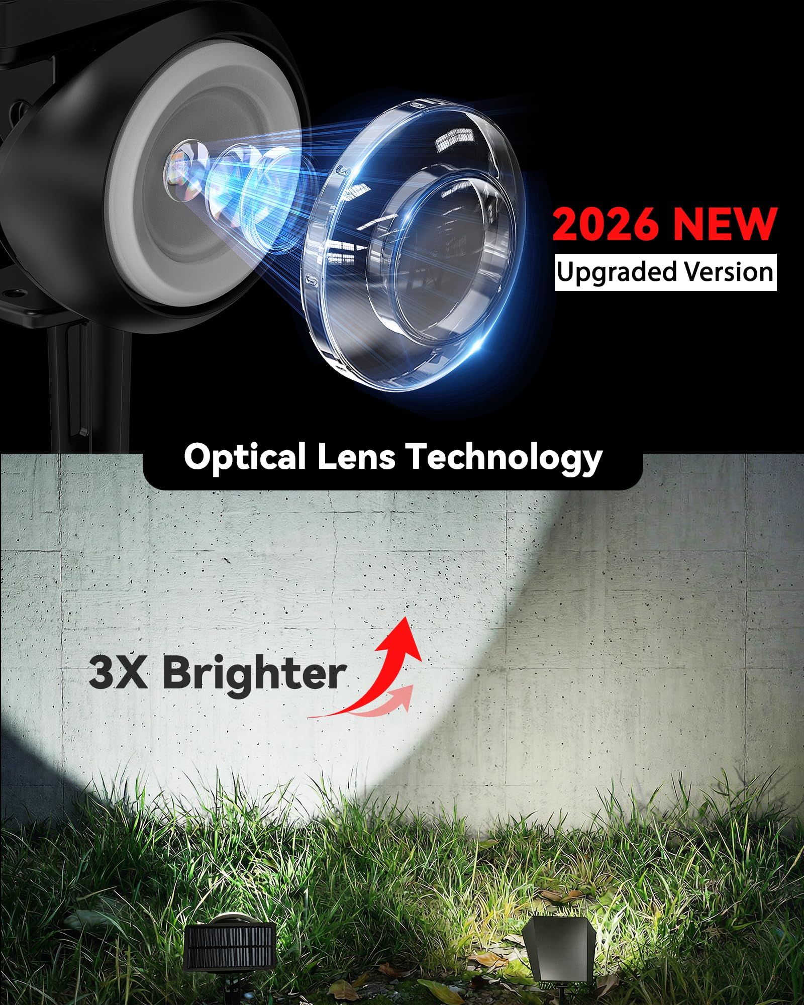 Focusing Solar Spot Lights Outdoor Waterproof, RGB+3CCT Tree Uplights 4Pack