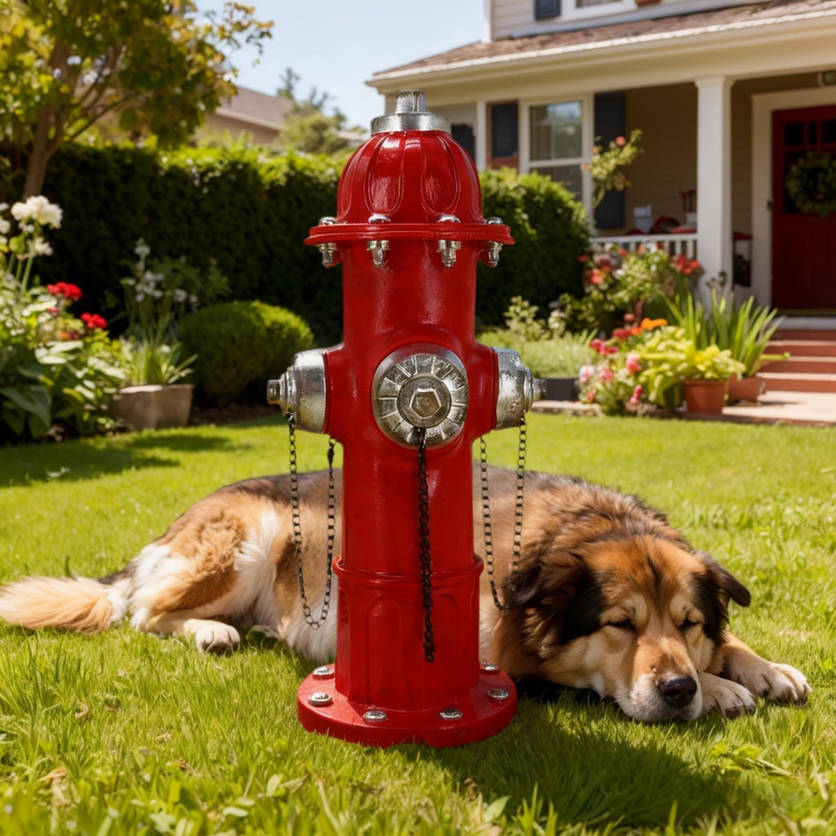 Juliahestia Fire Hydrant for Dogs to Pee On Outdoor Resin Dog Pee Post Yard Decor Funny Fake Fire Hydrant Dog Training Statue for Garden Patio Lawn Ornament Backyard Decoration for Puppies