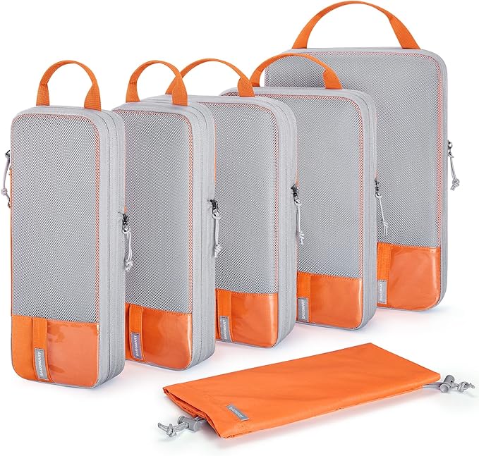 BAGSMART 6 Set /4 Set/2 Set Compression Packing Cubes for Travel, Lightweight Luggage Organizer Bags, Durable Space Saver Bags Travel Essentials