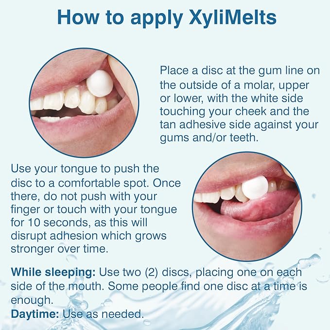 Oracoat XyliMelts for Dry Mouth Night Time or Day - Moisturizing Dry Mouth Adhering Discs, Sugar Free with Xylitol, 230 Count, Slightly Sweet Flavor, 8-Hour Relief