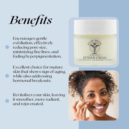 Ayur-Medic Retinol Cream for Wrinkle and Blemish Control