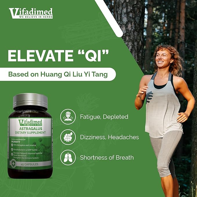 Herbal Innate Immunity, Daily Immune Support, Flavonoid, Antioxidants,Tonic Adaptogen with Astragalus,Licorice, HuangQi,Digestive & Respiratory Health,Fatigue,Dizziness - 3 Months Supply