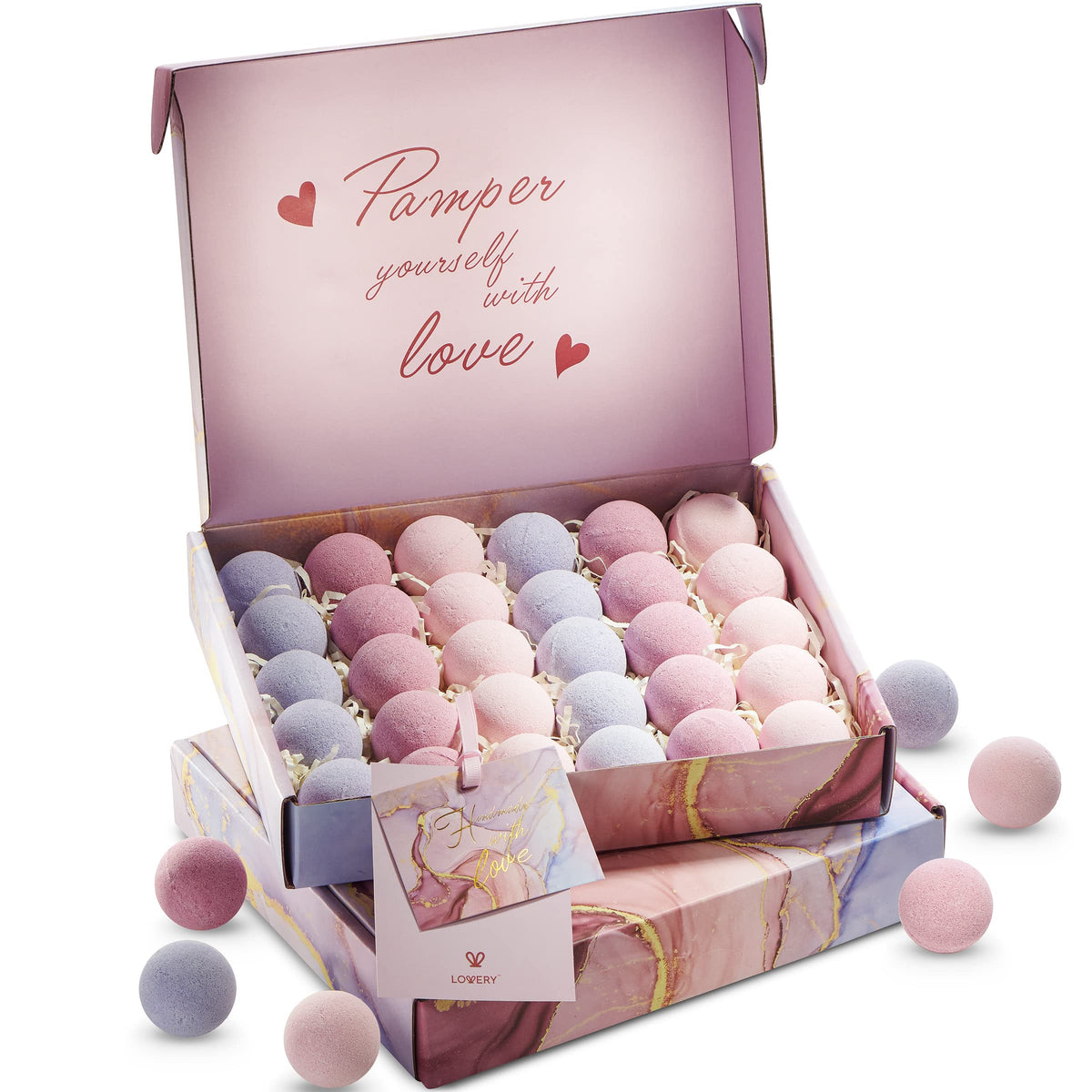 Birthday Gifts Ideas for Mom, Bath Bombs Gifts for Women, Mom, Men, 30pc Marbleized Bubble Fizzies, Multi Scents, Handmade Bath Bombs Gift Set, Best Bubble & Spa Bath, Birthday, Aromatherapy Gifts
