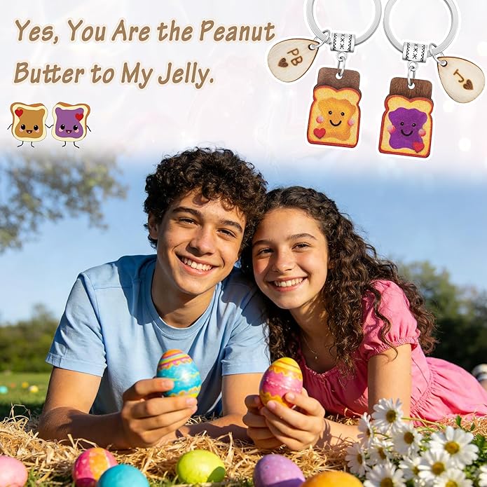 Cute Toast Keychain for Girls, New Beginnings Gifts for Best Friend as Next Chapter Stuff, Cute Love Engagement Housewarming Birthday New Job Gifts for Coworker Couple Bestie Sister Parents