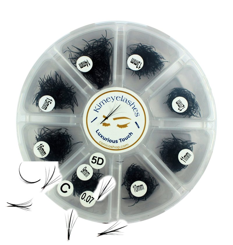 1000 Premade volume fans Mixed lengths 9-16mm loose Fans C, D Curl. Handmade eyelash extensions supplies Russian volume lash Wispy promade fan 4D 5D 6D 7D 8D 9D 10D (5D Wispy 0.07 - Curl C)