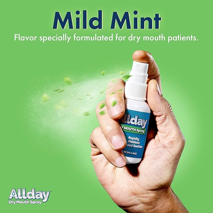 Allday Dry Mouth Spray - Maximum Strength Xylitol, Fast Acting, Non-Acidic (Pack of 2)