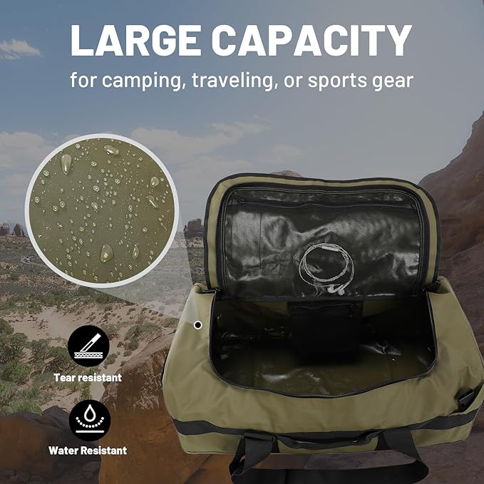 MIER Water Resistant Backpack Duffle Heavy Duty Convertible Duffle Bag with Backpack Straps for Gym, Sports, Travel