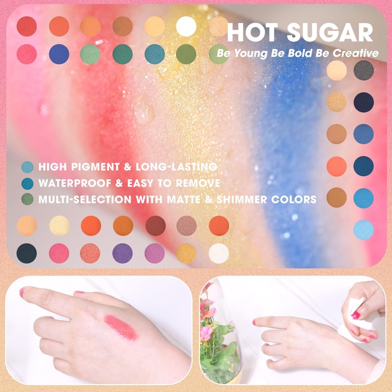 Hot Sugar Girls Makeup Kit for Teenagers 13-15 and Women Includes Eyeshadow Lip Gloss Blush Highlighter Bronzer Brush (Rainbow)
