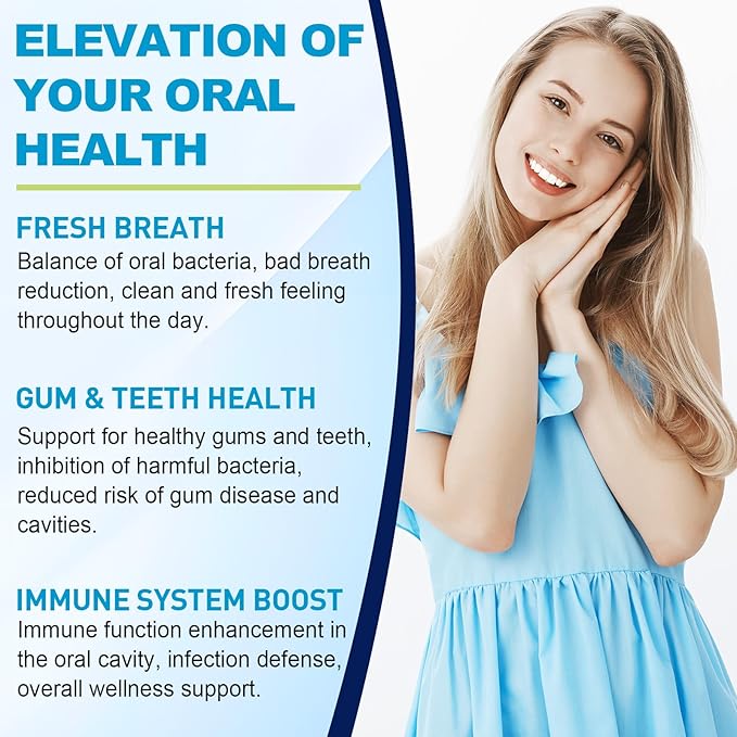 Oral Probiotics for Mouth Bad Breath for Adults 11 Billion CFU, Best Breath Oral Dental Probiotics for Teeth & Gums, Dry Mouth, Gum Restore, Fresh Breath, Chronic Halitosis & Gut Health, 2 Pack