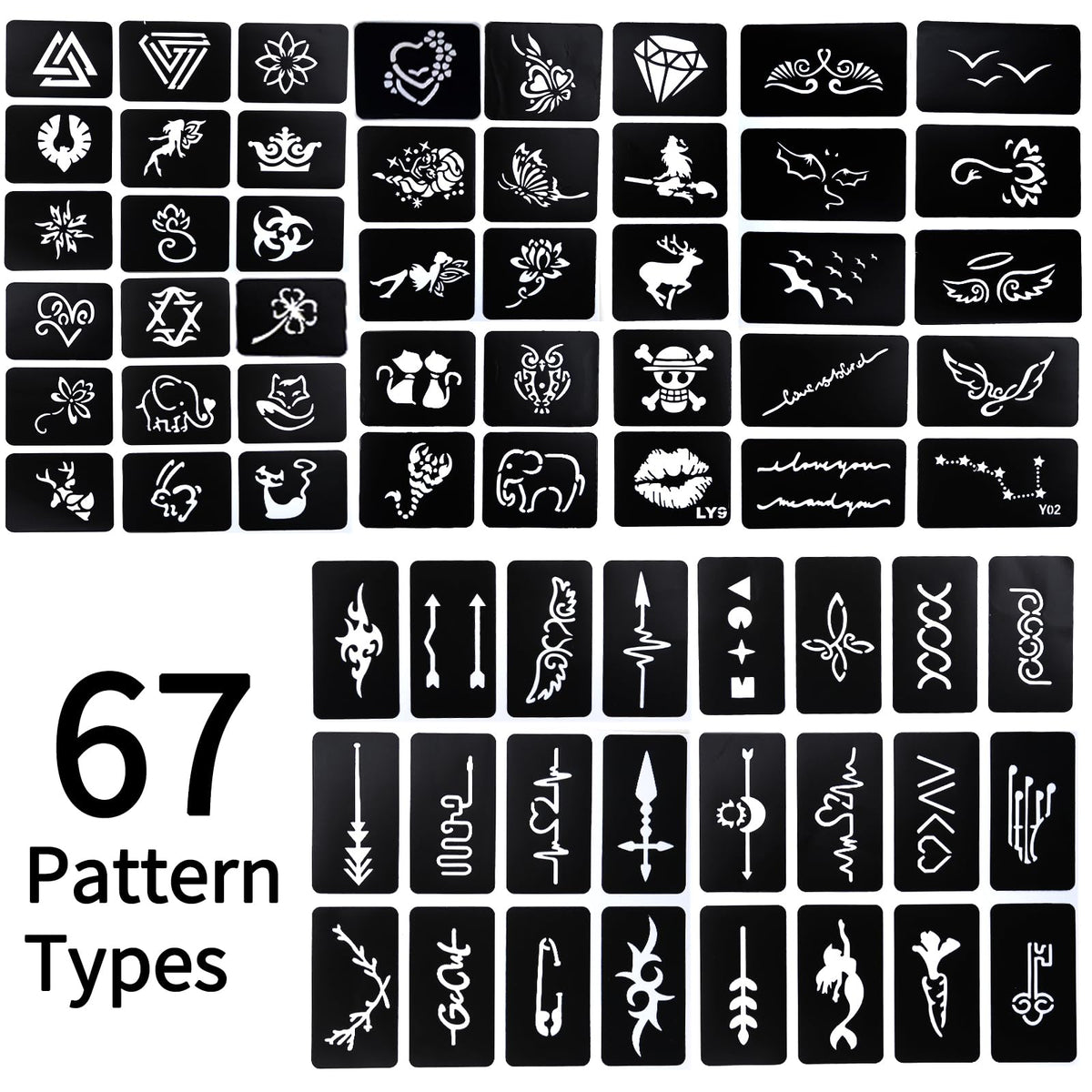 Ponhey Temporary Tattoo Markers for Skin, 24 Body Markers+67 Large Tattoo Stencils,Dual-End Tattoo Pens,Fine Lines with Cosmetic-Grade,Flexible, Skin-Safe Face Paint Kit for Kids Teenage Adults