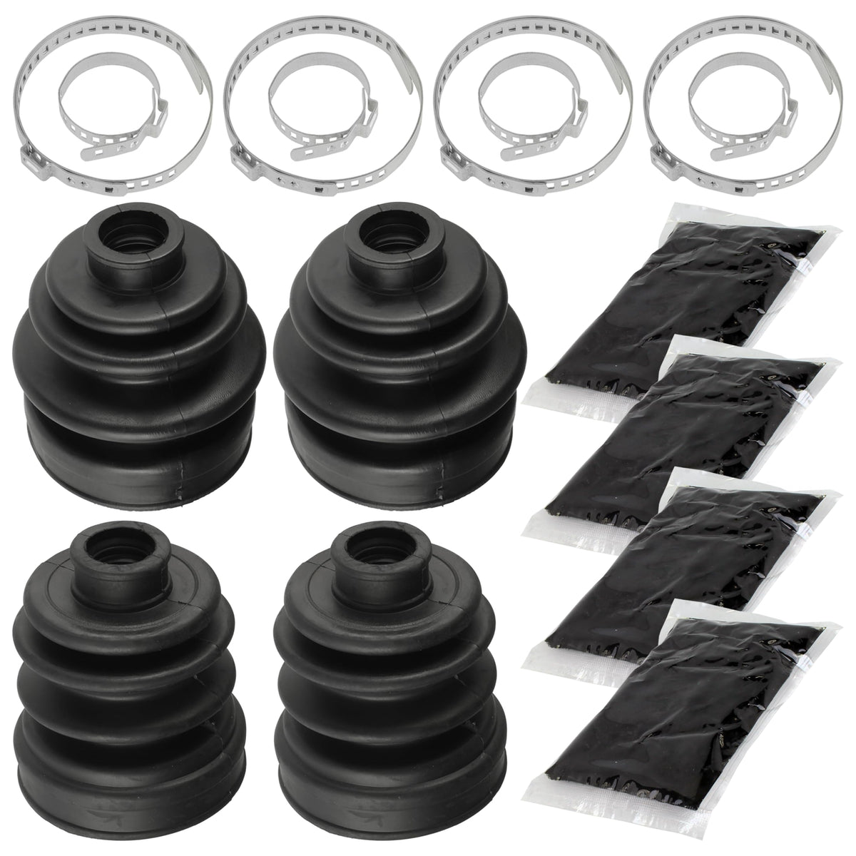 Caltric 2 Rear Axle Inner and Outer CV Boot Kit Compatible with Yamaha Rhino 450 YXR450F 4WD 2006 2007 2008 2009