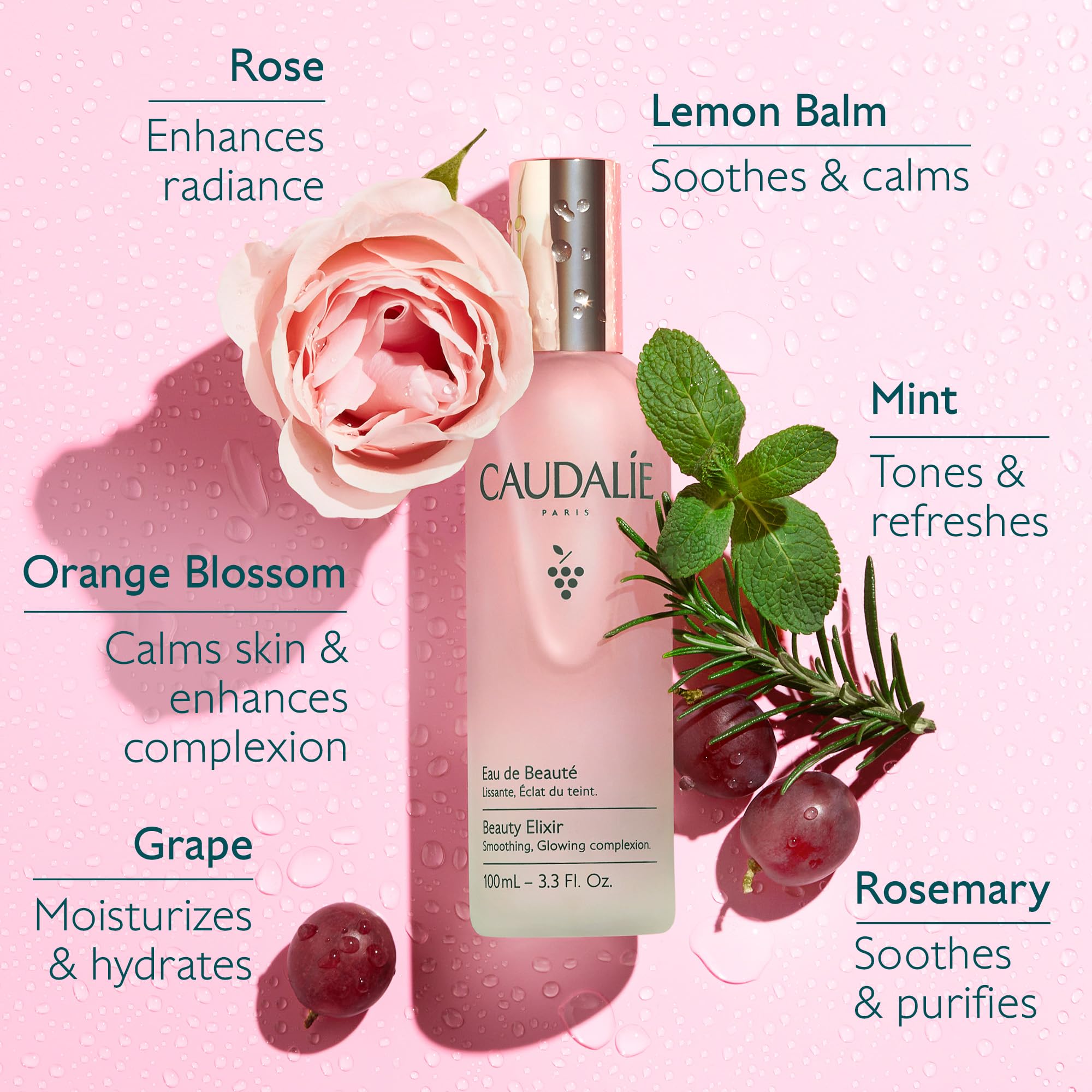 Caudalie Beauty Elixir Prep, Set Makeup, Glow Face Mist - 30 mL