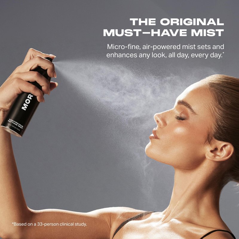 Morphe Continuous Setting Mist - Micro-Fine Makeup Setting Spray with a Natural Radiant Finish - Helps Makeup Resist Caking or Fading & Increases Wear of Foundation (2 Count, 2.8 fl oz)