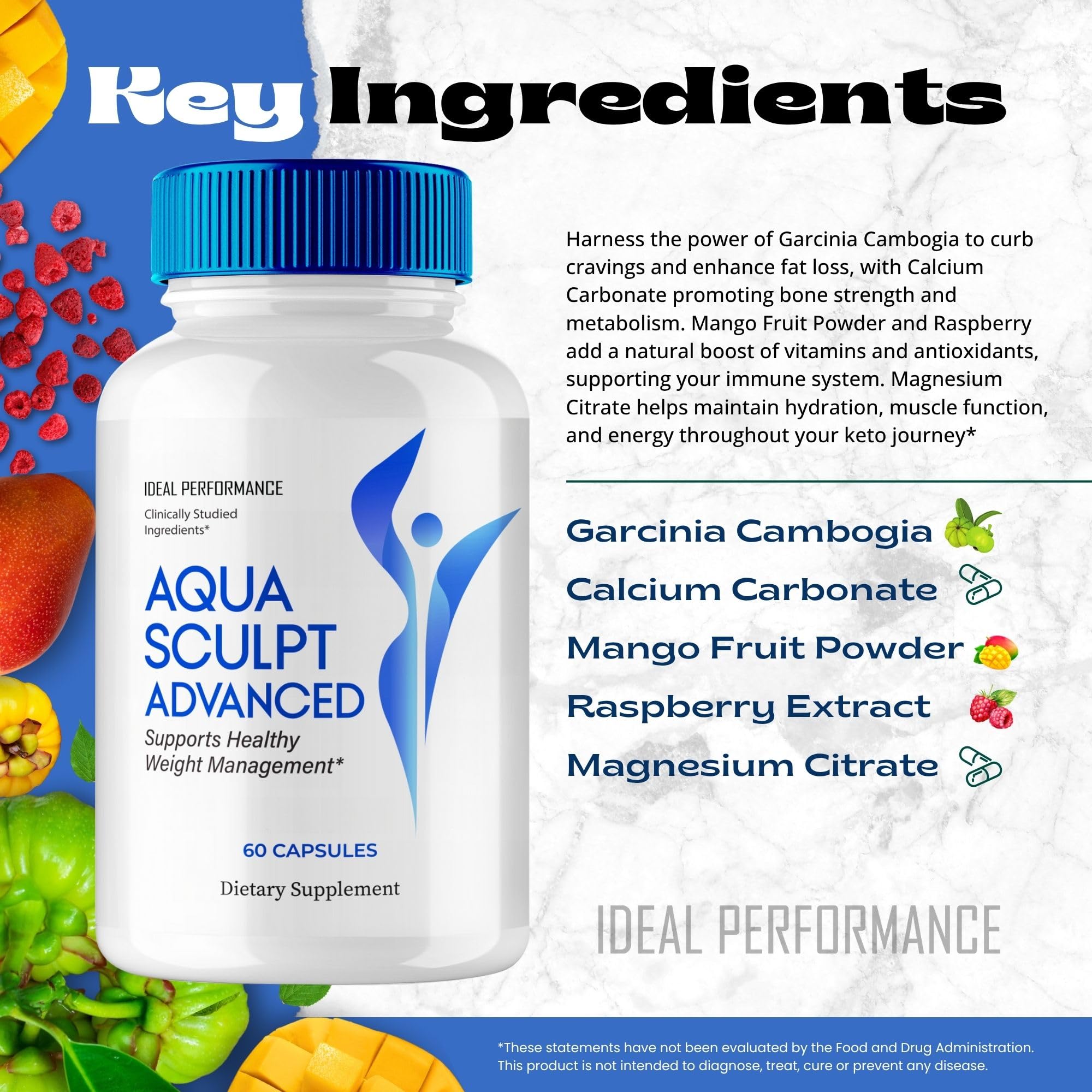 Aqua Sculpt Capsules, Official Aqua Sculpt Supplement Pills - Maximum Strength, All Natural Keto Capsule to Sustain Active Lifestyle & Fitness Goals, Overall Health Sculpt Reviews (60 Capsules)