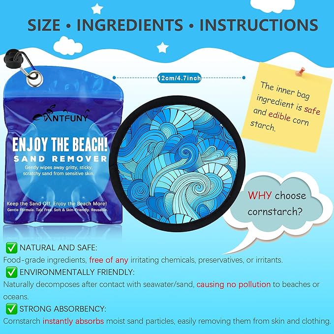Antfuny Sand Remover for Beach Family Women Dog Beach Trip Essential Summer Vacation Must Have Travel Accessories Lake Day Necessities Cruise Ship Stuff Thing Need Gear Gift Supplies Item Towel