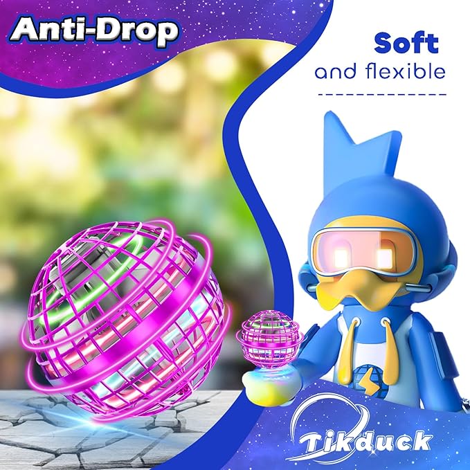 Tikduck Flying Orb Ball 2025 Toys Soaring Hover Boomerang Spinner Hand Controlled Mini Drone Cosmic Globe Spinning Kids Outdoor Fly Toy Birthday Gift Cool Stuff for Boys Girls 6 7 8 9 10+ Year Old