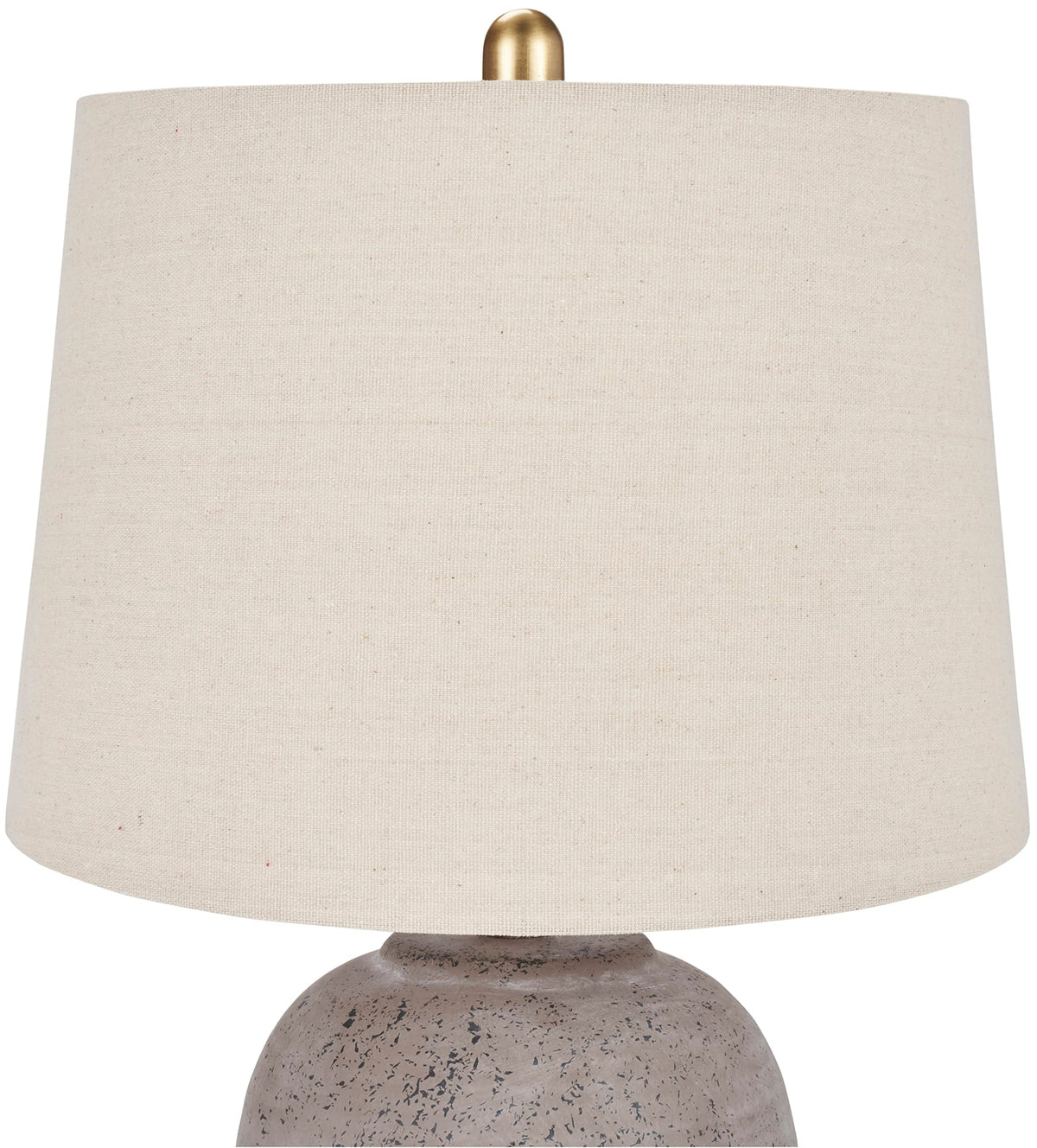 Nourison Home 23" Greyish Brown Earth Tone Rustic Farmhouse Ceramic Table Lamp for Bedroom, Living Room, Dining, Office, with Beige Linen Shade