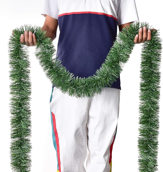 DearHouse 16.4 Foot Christmas Garland, Artificial Pine Garland Holiday Decor for Outdoor or Indoor Home Garden Artificial Green Greenery, or Fireplaces Holiday Party Decorations