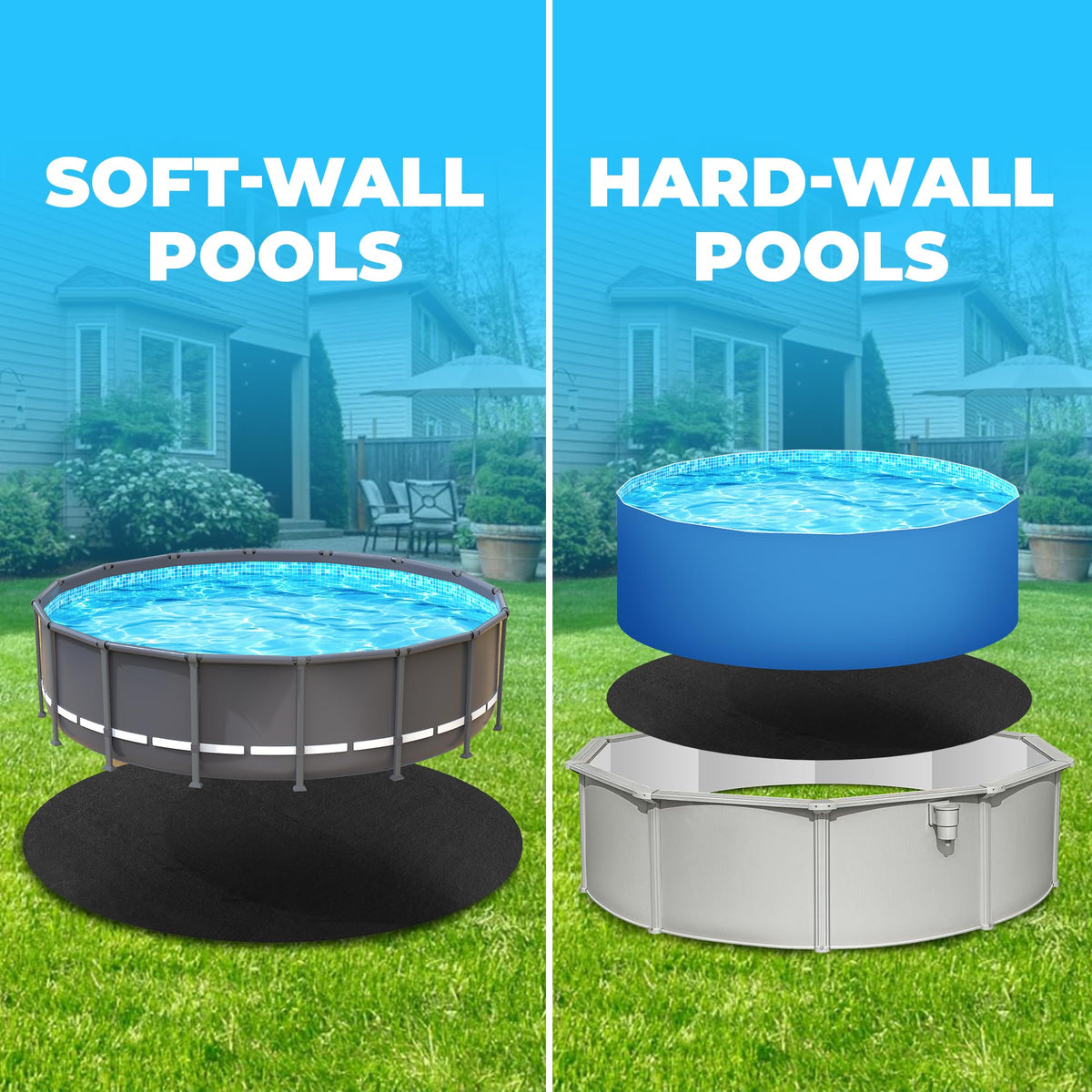 AquaJoyer 18' Round Thicker Heavy Duty Pool Liner Pad for Above Ground Pool, Pool Padding Underlayment for Pool Bottom, Protects Pool Prevents Punctures Weed Barrier Comfortable underfoot